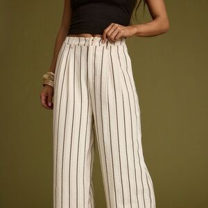 12th Tribe Diane White Striped Trousers Size LL